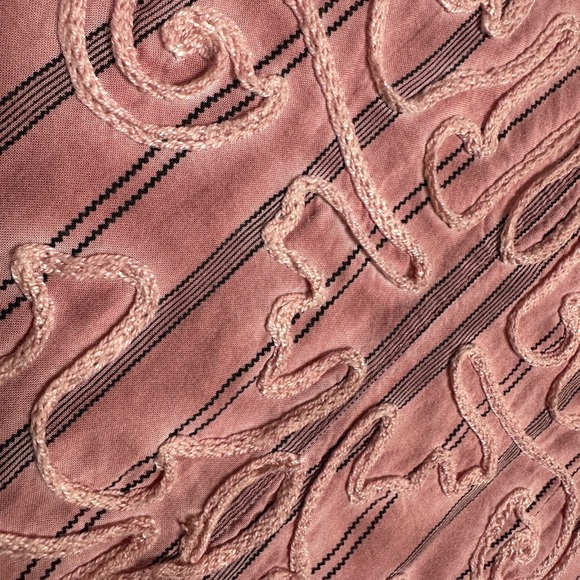 Ali Miles Top Pink Roll Tab Sleeve Scoop Neck Textured rayon tunic blouse Sz XL - Picture 5 of 5